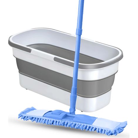 Seau pliable en silicone 25 l avec balai plat télescopique (1/5)