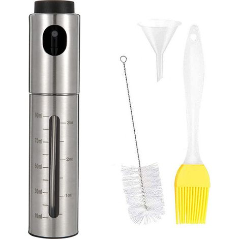 Spray d'huile d'olive en acier inoxydable avec graduation, pulvérisateur alimentaire pour cuisson, barbecue et grillades. (1/5)