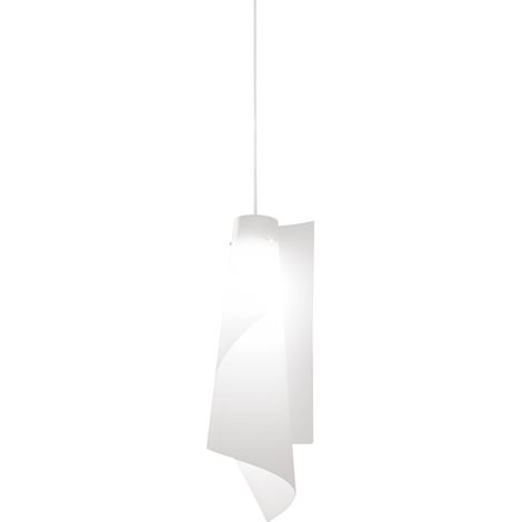Lampadario a sospensione in Polilux VELA Bianco diametro 19 x h49 cm (1/3)