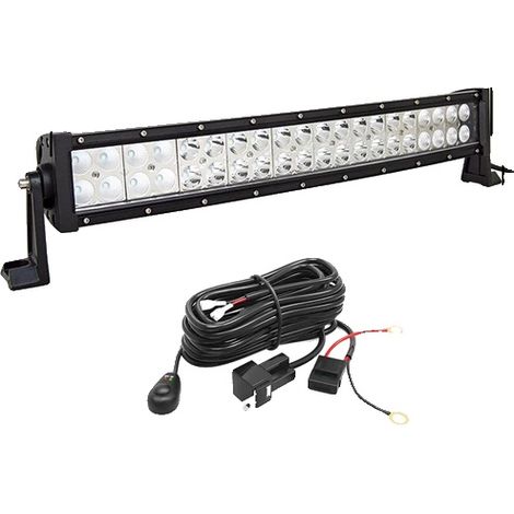 Barra luminosa a LED, design curvo, configurazione a doppia fila, 120W con kit di cablaggio. (1/2)