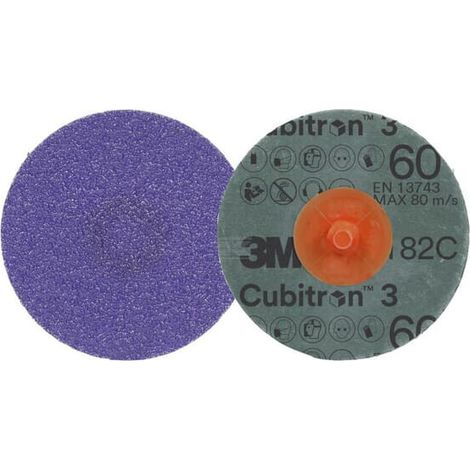 Disco de fibra Cubitron 3 Roloc 1182C 76mm K60 3M 7100332232