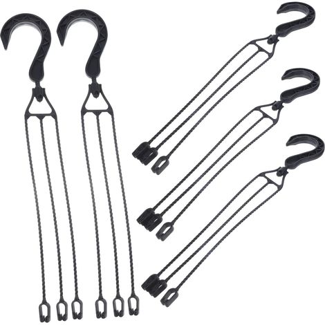 5er-Set Kunststoff-Wandhaken zum Aufhängen von Blumentöpfen, 40 cm, schwarz, 360° drehbar, für Garten, Balkon, Terrasse, praktische Halterung (1/5)