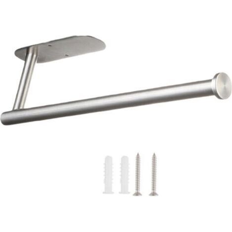 Porta rotolo di carta assorbente da parete, 33,6 cm, acciaio inox, argento - Crezuo
