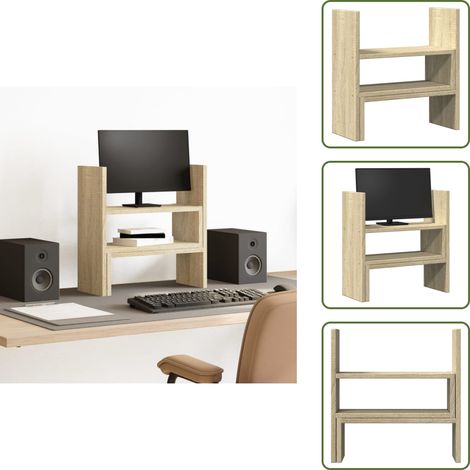 Schreibtisch-Organizer Verstellbar Sonoma-Eiche 40x17x41 cm - Schreibtisch-Organizer - Schreibtisch-Regal - Schreibtisch-Ablage - Desktop-Organizer (1/5)