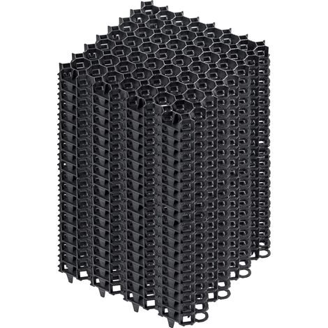 Grille de sol, 50x50x3,5 cm, Plastique recyclé, Polyvalente pour allées et pelouses, Améliore la stabilité du sol, Permet un drainage efficace (1/5)