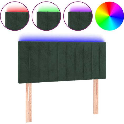 Tête de lit,Panneau décoratif à LED Vert foncé 80x5x78/88 cm Velours CFW8830106 (1/5)
