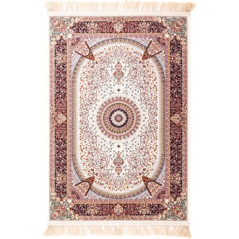Tapis persan Taaraa  - 150x100cm, Rectangular - 100% Acrylique - Tissé - Beige
