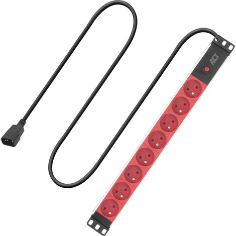 Multiprise PDU 19 Pouces, 8 Prises Type E avec Terre, Câble 3m C14, Protection Contre Les Surcharges, Montage en Rack 1U PD3155 (1/5)