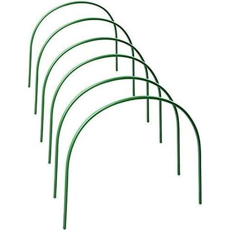 Ensemble de 6 tuteurs de protection en acier pour plantes, cadres de support en tissu de 120 cm, serres et jardins (1/4)