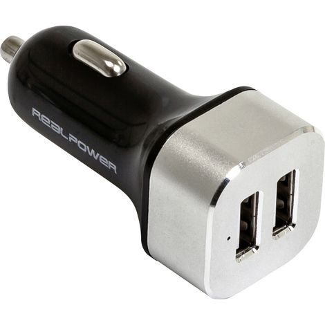 RealPower KFZ-Ladegerät 2400mA 2xUSB (176635) (1/3)