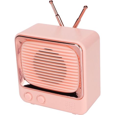 Leichter und tragbarer kabelloser Bluetooth-Lautsprecher in TV-Form, klassisches Design, pink (1/5)