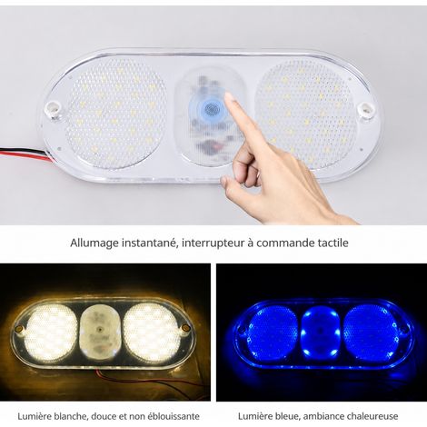 Plafonnier LED 12V-24V FC09 48 LED pour Camping-Car et Bateau fc09 48led 30,8 × 13,6 × 2,6 cm 300 g – Livraison gratuite