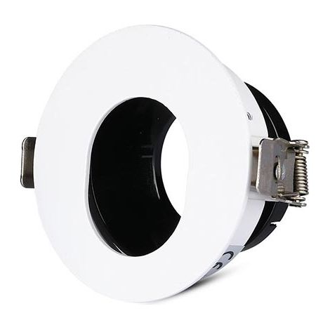 V-TAC Portafaretto LED da Incasso GU10 Rotondo Orientabile con Foro Ovale Colore Bianco con Interno Nero (1/5)