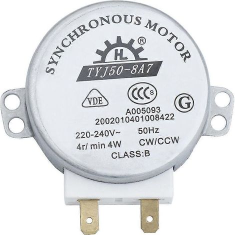 Moteur synchrone rotatif pour four à micro-ondes TYJ50-8A7 AC 220V-240V 4RPM 4W CW/CCW (1/2)