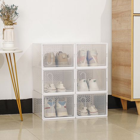 Boîtes rangement chaussures transparentes pliables lot6 (1/5)
