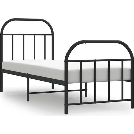 Maison Exclusive - Giroletto con Testiera e Pediera Metallo Nero 75x190 cm (1/5)