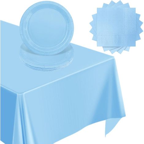 37 Pièces Vaisselle,1 Nappe Imperméable,16 Assiettes Papier,20 Serviettes,Fête Anniversaire (1/5)