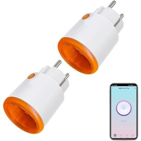 Intelligente Steckdosen – Zigbee Smart Plug mit Mess- und Timerfunktion, Steuerung per Tuya-App, Push-Benachrichtigung, Zigbee-Hub erforderlich, 16-A-Steckdose, kompatibel mit Alexa und Google Home (2 (1/5)