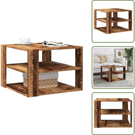 vidaXL Couchtisch Altholz-Optik 58x58x40 cm Holzwerkstoff (1/5)