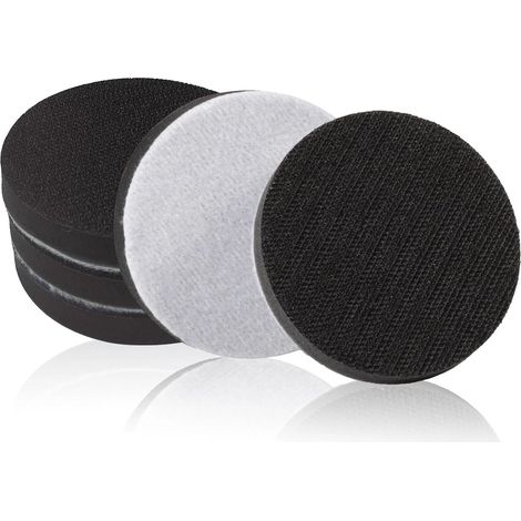 Lot de 5 tampons en mousse souple avec crochet et boucle de 7,6 cm - Sans trou - 75 mm - Pour ponçage (1/5)