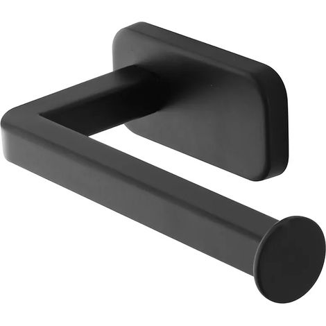 Porta rotolo wc a muro in acciaio inox nero con doppio fissaggio (1/3)