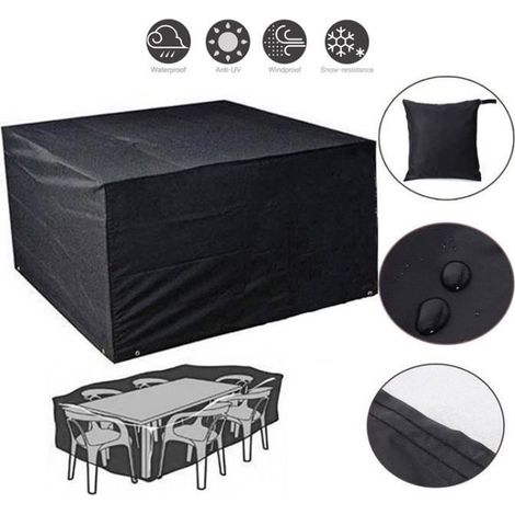 SWAREY Gartenmöbelabdeckung - 120x120x74cm - 420D Oxford-Stoff - Wasserdicht - Wind-, Regen- und UV-beständig