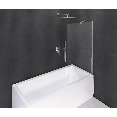 Polysan Modular Shower - Pare-baignoire monobloc 90x150 cm, aluminium poli/verre transparent BMS1-90