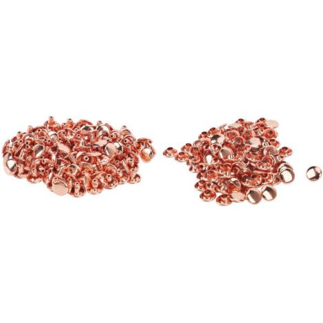 Pair 100 Pièces Clous Rivets Métal Rose Or Lustré Haute Dureté pour Maroquinerie DIY Ceintures 8x6mm