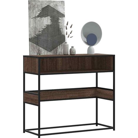 Konsolentisch Braun Eichen-Optik 90x35x80 cm Holzwerkstoff