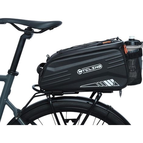 Fahrradtasche wasserdichte Gepäckträgertasche Schultergurt 9L Schwarz (1/5)