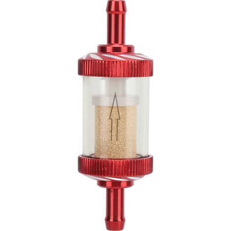 Tbest Filtre à Carburant Universel pour Moto, ABS, Huile Thermique, avec Noyau en Cuivre, pour Pièces de Moto de 6mm de Diamètre (rouge). (1/5)