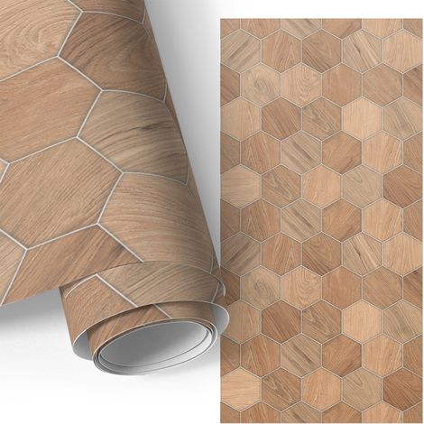 Möbelfolie - Klebefolie für Möbel - Selbstklebefolie - Dekorfolie - Küchenfronten bekleben - Holzmosaik 75x150 cm