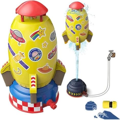 Rocket Sprinkler for Kids, Garden Water Toy, Lawn Sprinkler in Rocket Shape. (1/4)