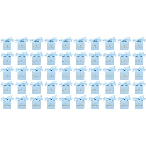 50 Geschenkboxen aus Papier für Süßigkeiten – Ideal für Hochzeiten, Geburtstage und Partys – Blau (1/5)