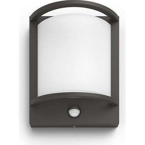 Philips myGarden - LED-Wandleuchte für den Außenbereich 23x19 cm, 2700 K, 12 W, mit Sensor, Anthrazit 915005554501 (1/3)