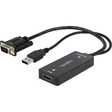 Cable VGA avec convertisseur audio vers HDMI - Noir