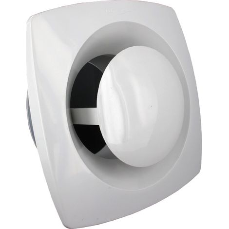 First Plast – Bouche d'extraction VMC Ø100 à 125mm – Vanne PVC Pression – Passage d'air 110cm² – Coulasse convexe d'aspiration diamètre 90mm