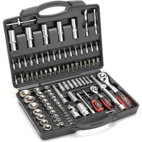Cimco Steckschlüssel- und Nuss-Set 96 Teile aus Chrom-Vanadium-Stahl