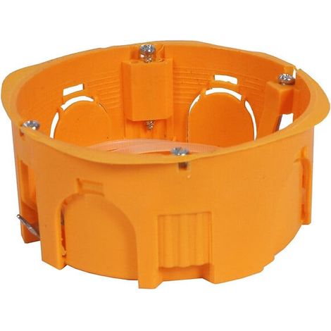 Boitier encastrement mur creux 1 poste orange diamètre 85mm