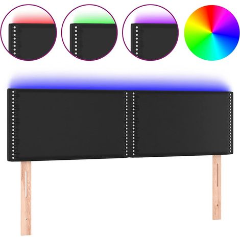 LED Kopfteil Schwarz 144x5x78/88 cm Kunstleder vidaXL (1/5)