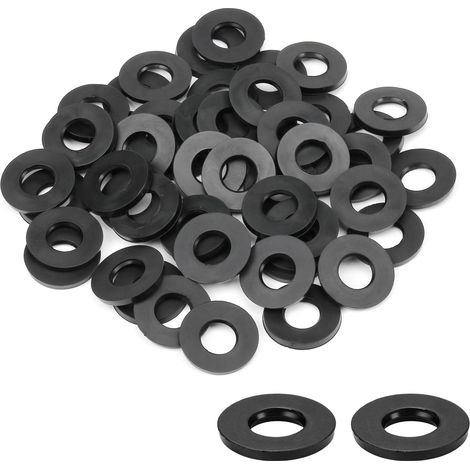 Lot 50 Joints Caoutchouc, Rondelles Plates et Toriques, 10x20x2mm, Kit Assortiment Noir pour Réparation Robinet, Plomberie, Tuyau, WC et Pommeau de Douche (1/5)