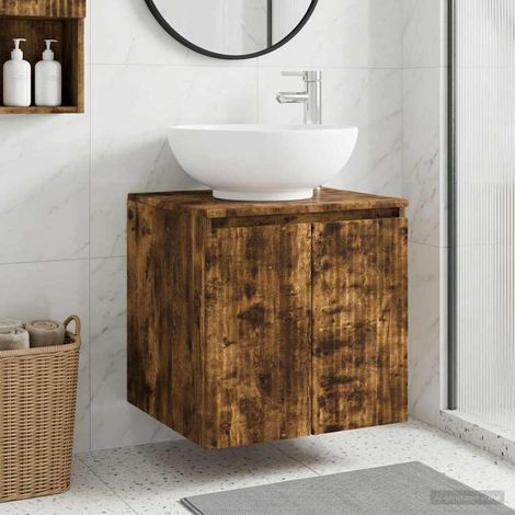 vidaXL Mobile Lavabo da Parete Rovere Fumo 49,5 x 44,5 x 65 cm