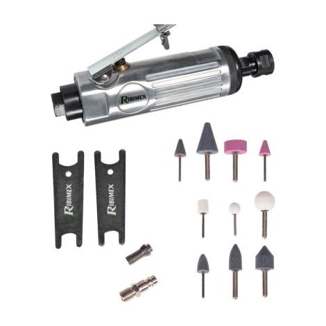 Meuleuse droite pneumatique avec accessoires en mallette pour compresseur (1/3)