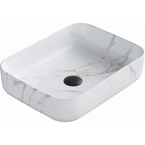 Mexen Carla lavabo de comptoir 50 x 39 cm, Pierre blanche - 21555091 (1/2)