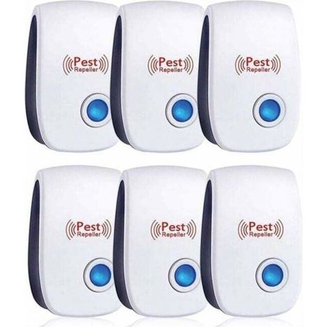 Insectifuge Ultrasons Lot de 6 Anti-Rats Mouches Moustiques Parasites Araignées Cafards Sûr Non Toxique-KZQ