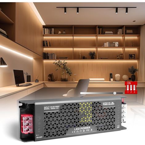 12V 300W Dimmable LED Transformateur 5 Modes Alimentation LED Driver 220V 12V AC 300W 25A Ultra Fin Dimmable LEDs Transfo Alimentation à Découpage Convertisseur De Tension AC à DC (1/5)