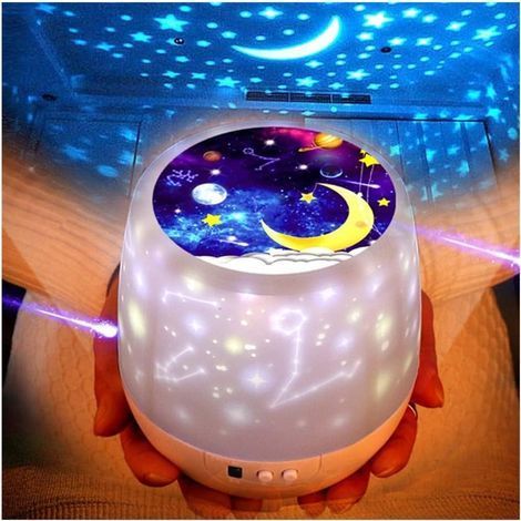 Musique Projecteur Lampe Enfant, Pépinière Lampes Étoiles Tournantes Pour Enfants Étoiles (1/5)