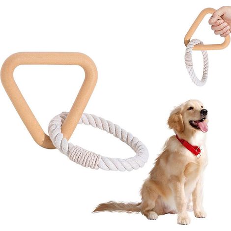 Corde à tirer pour chien, jouet à mâcher et à tirer les molaires, jaune (1/5)