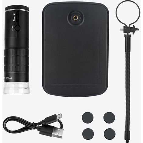 Microscope Électronique Numérique Portable HD F210 - Loupe x1000 pour Maintenance Industrielle - Support Serpentin Noir - Compatible Smartphone (1/5)