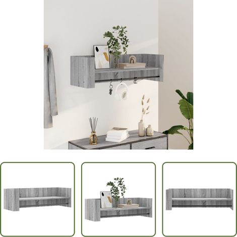 Holzwerkstoff - Wandregal Grau Sonoma 100x35x30,5 cm Holzwerkstoff (1/5)